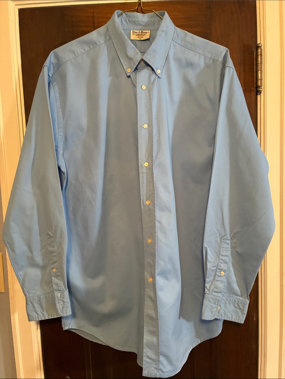 Steve & Barry's Men's Light Blue Button-Down Dress Shirt, Size M